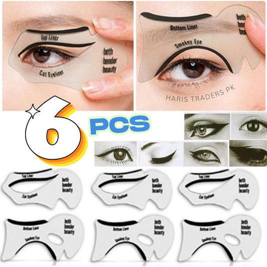 6-Pack Reusable Eyeliner Stencil